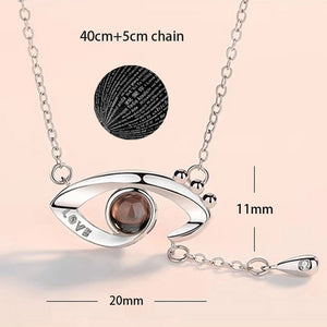 100 Languages Love Necklace Heart Pendant Wedding Romantic I Love You Projection Necklace for Women Girl Friend Ladies Gifts