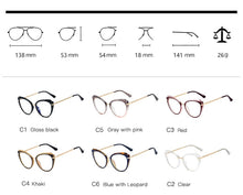 Load image into Gallery viewer, 48270 Retro Cat Eye Anti Blue Glasses Frames TR90 Men Women Optical Computer Glasses