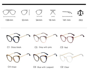48270 Retro Cat Eye Anti Blue Glasses Frames TR90 Men Women Optical Computer Glasses