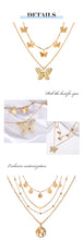 Load image into Gallery viewer, New Butterfly Pendant Necklaces For Women Fashion Moon Charm Gold Multilayer Choker Necklace 2020 Bohemian Jewelry