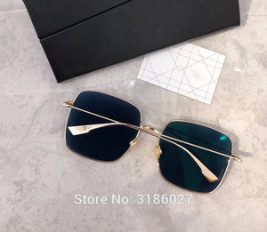 fashion women Luxury Brand optical Polarized Sun glasses frame square metal high quality big square eyeglasses frame STELLAIRE
