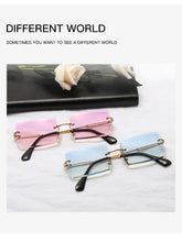 Load image into Gallery viewer, Small Rectangle Sunglasses Women Rimless UV400 Eyewear Vintage Sun Glasses Men Driving Women's Glasses Lunette de soleil femme