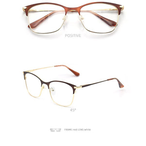 Vintage rectangle cat eye optical prescription metal eyeglasses frames diopters clear fake glasses women vintage