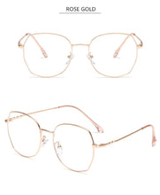 Load image into Gallery viewer, Transparent Glasses Frames Women Retro Oversized Optical  Eyeglasses Female Fashion Irregular Metal Myopia Frame