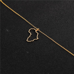 Necklaces Motherland Necklace Fashion Female Simple For Creative Rose Gold Map Women Chain Africa Ladies Party Pendants Jewelry