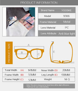 Transparent Rimless Eyeglasses Frames for Women Blue Llight Blocking Glasses Men Computer Optical Frame