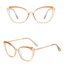 Load image into Gallery viewer, Plastic Titanium Anti Blue Glasses Frames Cat Eye Women Optical Fashion Computer Glasses