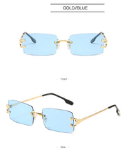 Carica l'immagine nel visualizzatore di Gallery, Retro Rimless Sunglasses Women Men Retro Brand Designer Sunglasses Sunglasses Women Men Rectangular Glasses UV400 Oculos De Sol