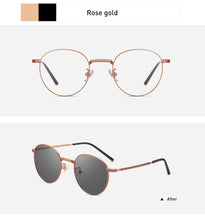 Load image into Gallery viewer, Anti Blue Light Glasses Women Titanium Frame Round Clear Computer Glasses Photochormic Optical Eyeglasses  New BF1820