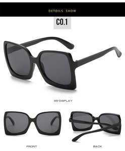 Fashion Oversized Women Sunglasses Brand Designer Plastic Female Big Frame Gradient Sun Glasses UV400 gafas de sol mujer