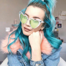 Load image into Gallery viewer, Trending Cat Eye Sunglasses Big Heart Popular Heart Sharp flash of light Glitter Pink Glasses High Quality Shades for Female