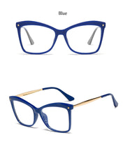 Load image into Gallery viewer, Frame Women's Glasses Transparent Vintage Cat Eye Rivet Female Glasses Metal Women's Eyeglasses With Frame