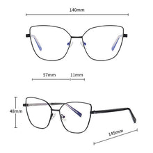 Load image into Gallery viewer, Peekaboo anti blue light cat eye glasses frame women vintage metal gold pink female prescription glasses for computer clear lens
