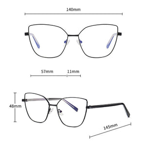 Peekaboo anti blue light cat eye glasses frame women vintage metal gold pink female prescription glasses for computer clear lens