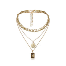 Carica l&#39;immagine nel visualizzatore di Gallery, Punk Multi Layered Pearl Choker Necklace Collar Statement Virgin Mary Coin Crystal Pendant Necklace Women Jewelry