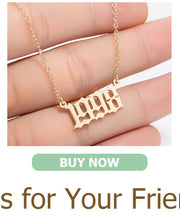 Carica l&#39;immagine nel visualizzatore di Gallery, Personalize Year Number Necklaces for Women Custom Year 1980 1989 2000 Birthday Gift from 1980 to 2019