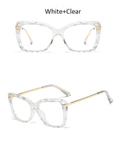 Load image into Gallery viewer, anti blue light glasses Transparent Square Optical computer glasses women Brand blue light  Big frame Clear Cat eye women&#39;s