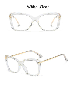 anti blue light glasses Transparent Square Optical computer glasses women Brand blue light  Big frame Clear Cat eye women's