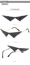 Load image into Gallery viewer, Oversized Cat eye Rimless Sunglasses Women Fashion One Piece Lens Sun Glasses Female Trend Triangle Eyewear Men UV400