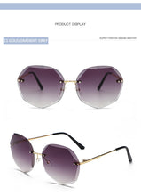 Load image into Gallery viewer, Fashion Rimless Gradient Sunglasses Women Brand Designer   Shades Cutting Lens Metal Frames Vintage Sun glasses oculos de sol
