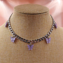 Load image into Gallery viewer, Punk Gold  Silver Color Chain 5 Butterfly Pendant Necklace for Women Wedding Party Statement 2020 Cute Choker Necklaces Jewelry