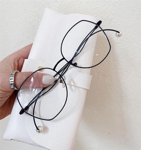 Anti-blue Light Glasses Frame Women Irregular Eyeglasses Unique Pearl Bent-leg Spectacle Frame Fashion Myopia Frames