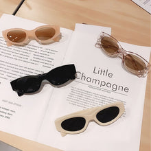 Load image into Gallery viewer, Ins Popular Fashion Small Cat Eye Sunglasses Woman Vintage Oval Eyewear Men Champagne Tea Sun Glasses Shades UV400