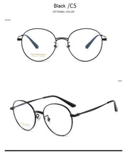 Load image into Gallery viewer, Pure Titanium Frame Glasses Full Rim Eye Glasses Women Style Spring Hinges Round Spectacles and Nearsighted Eyewear