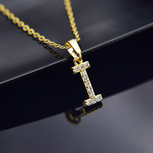 Cubic Zircon Alphabet Pendants Gold Silver Color Copper Mini A-Z Letter Pendant Necklace Shinning 26 Initial Collares Jewelry