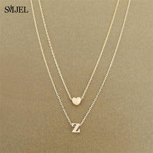 Carica l&#39;immagine nel visualizzatore di Gallery, Fashion Tiny Heart Initial Necklace Women Personalize Letter Name Choker Necklace Collier Femme Jewelry Gift Accessory