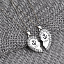 Carica l&#39;immagine nel visualizzatore di Gallery, Fashion Best Friends Honey Love Couple Pendant Necklace 2 Pcs/ Set Rainbow Broken Heart BFF Good Friends Friendship Jewelry Gift