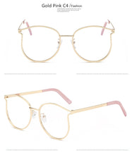 Load image into Gallery viewer, Trendy Cat Eye Glasses Frames for Women Transparent Optical Eyeglasses Ladies Metal Hollow Frame Female Fake Eyewear