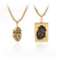 Load image into Gallery viewer, Gothic Punk Style Puzzel Paard Anatomical Heart Necklace For Men Fashion Gold Color Jewelry Party Couple Wedding Gifts VIP Link