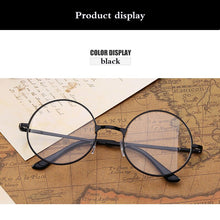 Load image into Gallery viewer, Retro-classic transparent lens metal frame men and women circular reading glasses  retro-personality college style