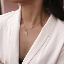 Load image into Gallery viewer, Constellation Carve Coin Pendant Necklace Simple Copper Leo Beads Clavicle Chain Necklace Sexy Couple Jewelry