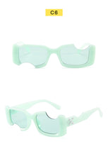 Load image into Gallery viewer, Small Rectangle Sunglasses Women Vintage Designer Green Black Holes Sun Glasses Men 2022 Brand Shades Fashion Square Eyewear