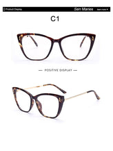 Load image into Gallery viewer, Cat Eye Glasses Frames Women Anti Blue Light Computer Eyeglasses Womens Clear Optical Spectacles Unique Frame Design