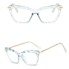 Carica l&#39;immagine nel visualizzatore di Gallery, Square Women reading Glasses Frame Crystal Multi-section Brand Design Optical Computer oculos Glasses gafas de lectura mujer