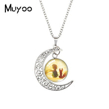 Load image into Gallery viewer, 2020 New The Little Prince Moon Necklace Printed Photo Pendant Glass Cabochon Necklaces 20mm Round Jewelry