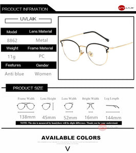 Anti Blue Light Glasses Frame Cat Eye Eyeglasses Frames Women Computer Protection Eyewear Optical Spectacles Myopia Frame