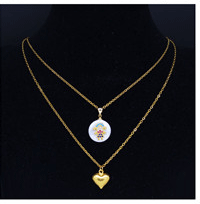 Load image into Gallery viewer, Mom Son Daughter Stainless Steel Zircon Copper Chain Necklace for Women Golod Color Statement Necklaces Jewelry bijoux N96S01