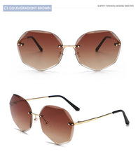 Load image into Gallery viewer, Fashion Rimless Gradient Sunglasses Women Brand Designer   Shades Cutting Lens Metal Frames Vintage Sun glasses oculos de sol