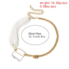 Carica l&#39;immagine nel visualizzatore di Gallery, Punk Unique Imitation Pearl Chain Necklace for Women Wedding Steampunk 2020 Gothic Twisted Chunky Thick Choker Necklace Jewelry