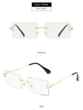 Load image into Gallery viewer, Small Rectangle Sunglasses Women Rimless UV400 Eyewear Vintage Sun Glasses Men Driving Women's Glasses Lunette de soleil femme