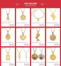 Carica l&#39;immagine nel visualizzatore di Gallery, Anniyo Gold Color Ghana Country Map With State Name Pendant Necklaces Charm Ghanaian Jewelry Gifts #019821