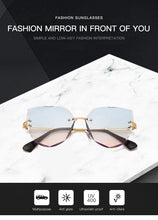 Load image into Gallery viewer, Rimless Cat Eye Sunglasses Luxury Brand Design Women Metal Sun glasses Fashion Lady Shades UV400 Eyewear oculos gafas de sol