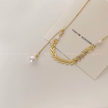 Load image into Gallery viewer, Fashion Beaded Pearl Necklace Women Cute Gold silver color Double Layer Chain Pendant Choker Korean Jewelry 2020 wholesale