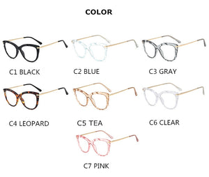 Oulylan Sexy Eyeglasses Frame Women Fashion Cat Eye Glasses Frames Transparent  Myopia Frame Female Optical Spectacles