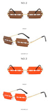 Load image into Gallery viewer, New Fashion Lady Rimless Square Blade Sunglasses Women Men Vintage Small Sun Glasses Female UV400 Frameless Punk Sunshades