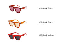 Carica l&#39;immagine nel visualizzatore di Gallery, New Woman Men Occhiali da sole Cat Eye con montatura grande Occhiali quadrati personalizzati Occhi di gatto colorati Occhiali alla moda Occhiali retrò versatili UV400 